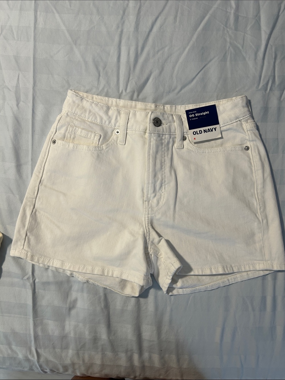 Old Navy White OG Straight Denim Shorts